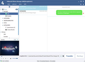 iPhone Manager SMS Screen