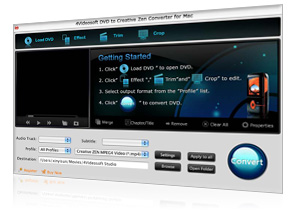 DVD zu Creative Zen Converter für Mac Screen