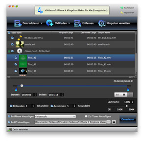 iPhone 4 Klingelton Maker für Mac Screen