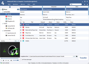 iPod zu Computer Transfer Screen